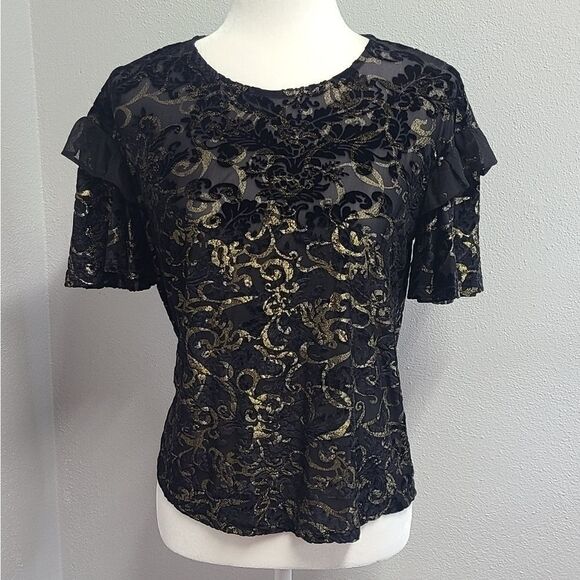 Altar'd State Ruffled Sheer Blouse size Small - Picture 8 of 16